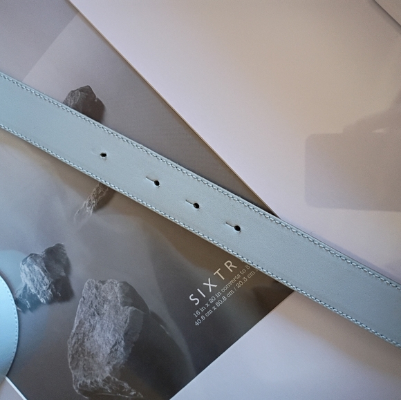 Vintage Bottega Veneta Blue & Gold Leather Belt size Large 33-36 - Picture 14 of 16